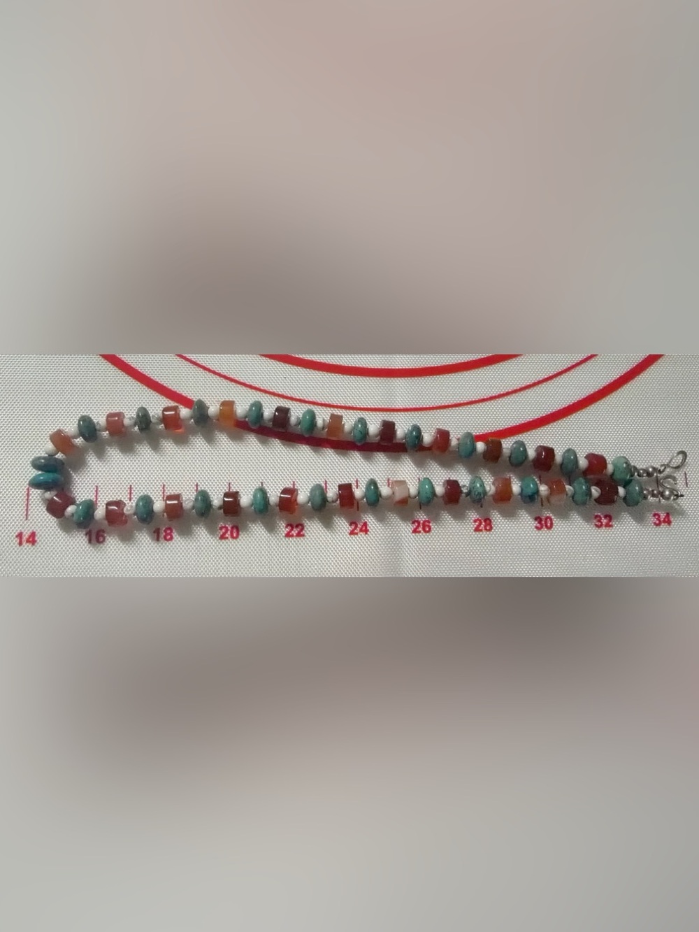 Boho Multi-Stone Heishi Strand Agate and green and white turquoise